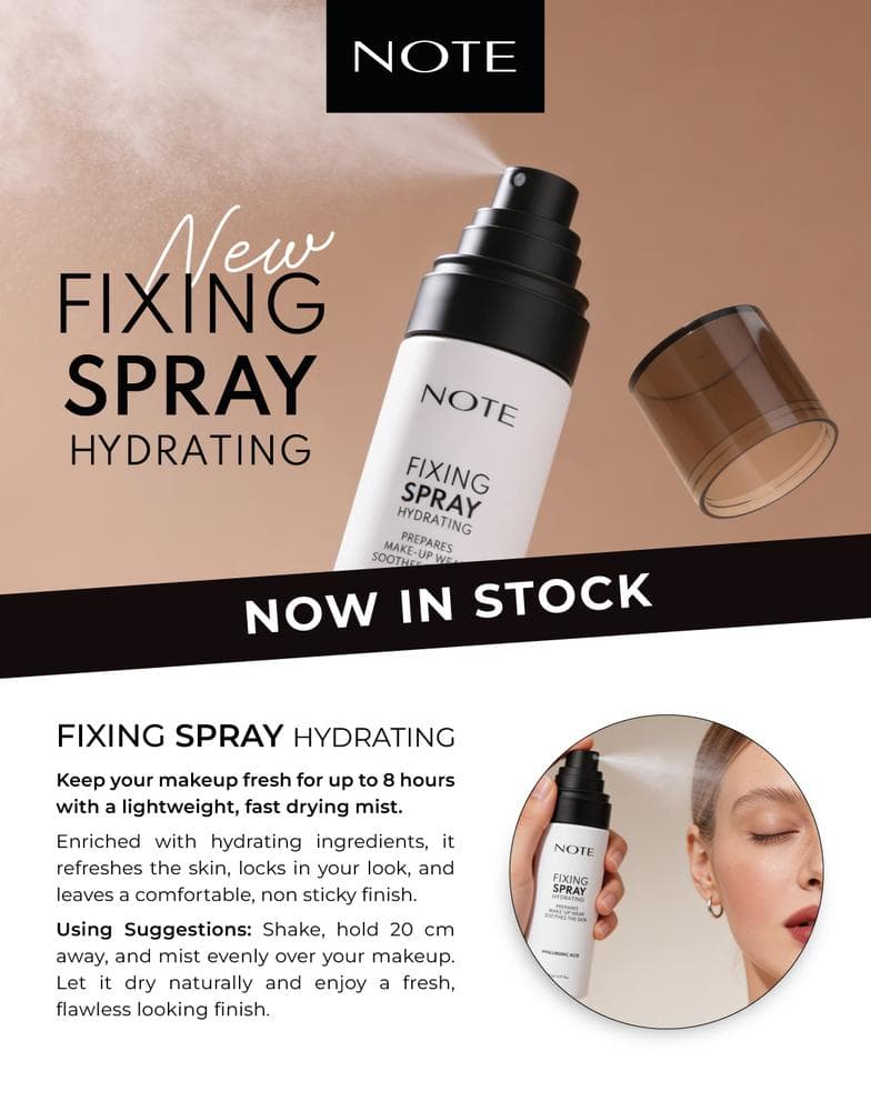 NOTE HYDRATING FIXING SPRAY NEW